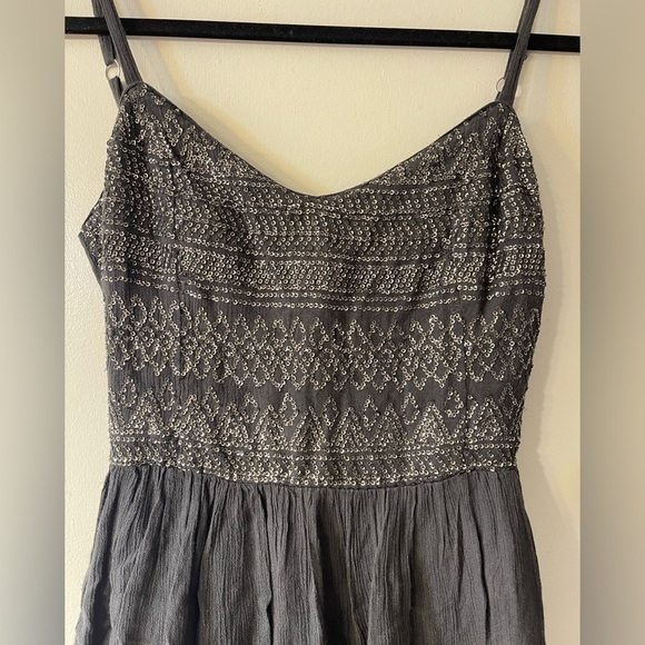 Hollister Gray Sequined Caged Back Mini Sundress Sleeveless - Picture 2 of 4
